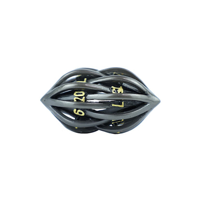 Metal Dice Set Hollow Elliptic - Black and Gold