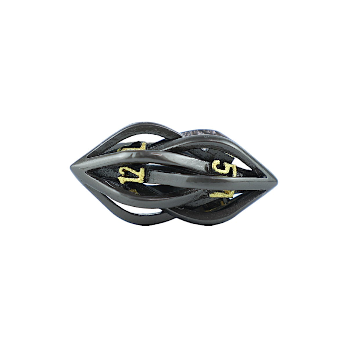 Metal Dice Set Hollow Elliptic - Black and Gold