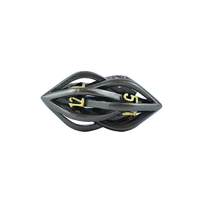 Metal Dice Set Hollow Elliptic - Black and Gold