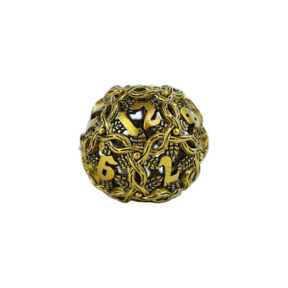 Metal Dice Set Hollow Vines - Ancient Bronze
