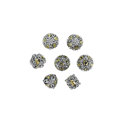 Metal Dice Set Hollow Vines - Chrome and Gold