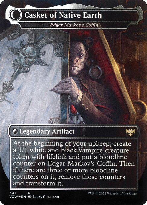 MTG Edgar, Charmed Groom // Edgar Markov's Coffin VOW 341 Dracula Series Foil reverse