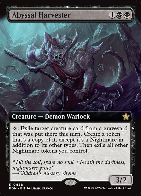 MTG Abyssal Harvester FDN 458 Extended Art Nonfoil