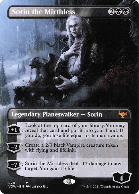 MTG Sorin the Mirthless VOW 278 Borderless Planeswalker Nonfoil front