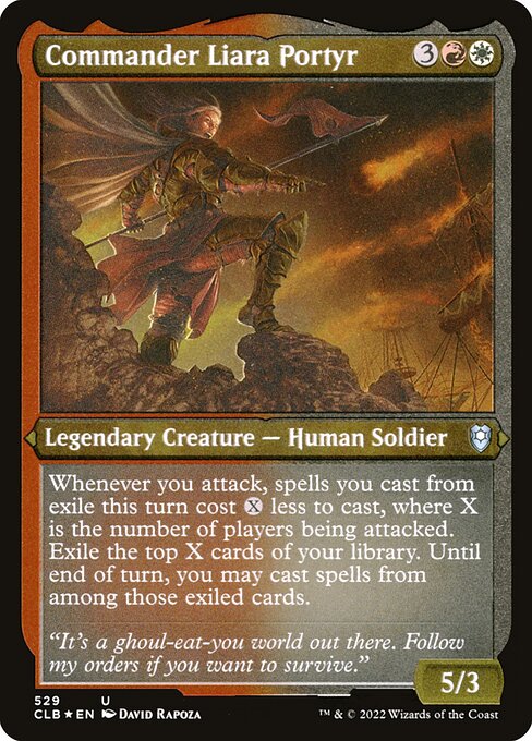 MTG Commander Liara Portyr CLB 529 Foil Etched Frame Etched