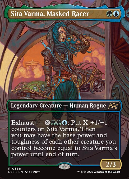 MTG Sita Varma, Masked Racer DFT 368 Borderless Legendary Nonfoil