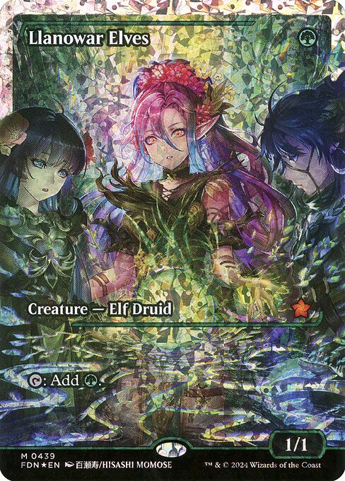 MTG Llanowar Elves FDN 439 Japan Showcase Fracture Foil