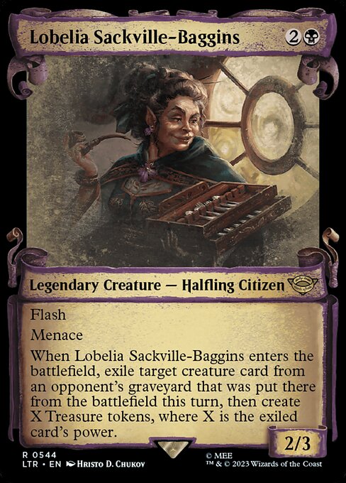 MTG Lobelia Sackville-Baggins LTR 544 Showcase Scrolls of Middle-earth Silver Foil