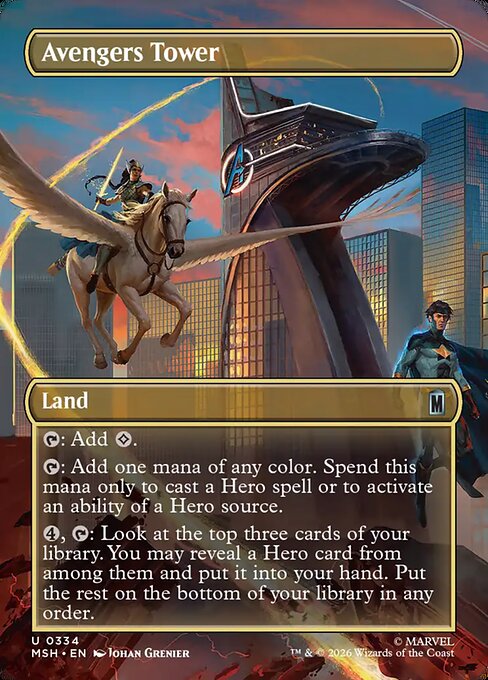 MTG Avengers Tower MSH 334 Borderless Scene Foil