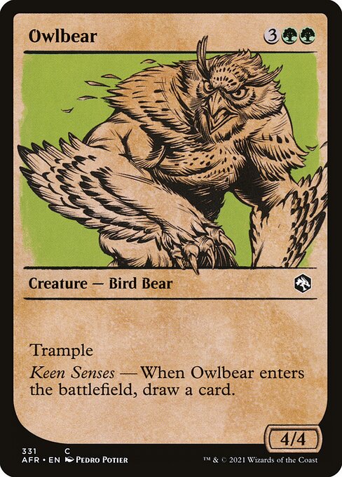 MTG Owlbear AFR 331 Rulebook Showcase Foil