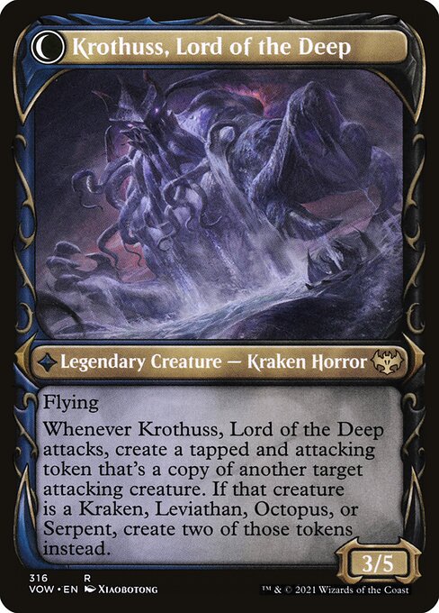 MTG Runo Stromkirk // Krothuss, Lord of the Deep VOW 316 Showcase Fang Foil reverse