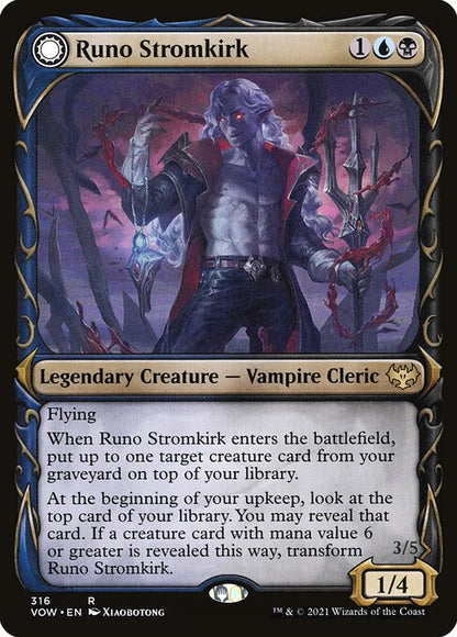 MTG Runo Stromkirk // Krothuss, Lord of the Deep VOW 316 Showcase Fang Nonfoil front