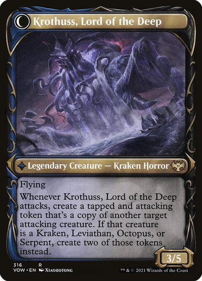 MTG Runo Stromkirk // Krothuss, Lord of the Deep VOW 316 Showcase Fang Nonfoil reverse
