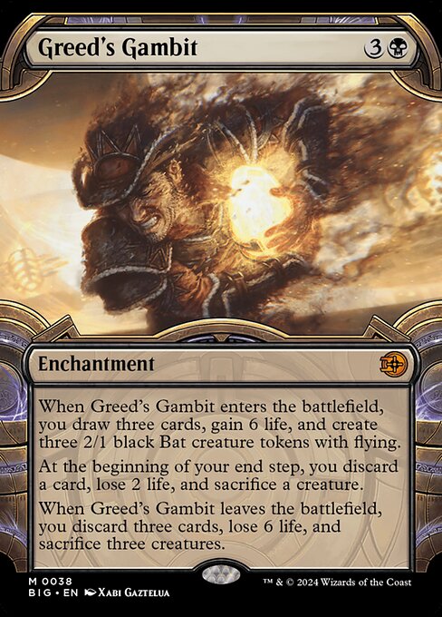 MTG Greed's Gambit BIG 038 Showcase Vault Frame Nonfoil