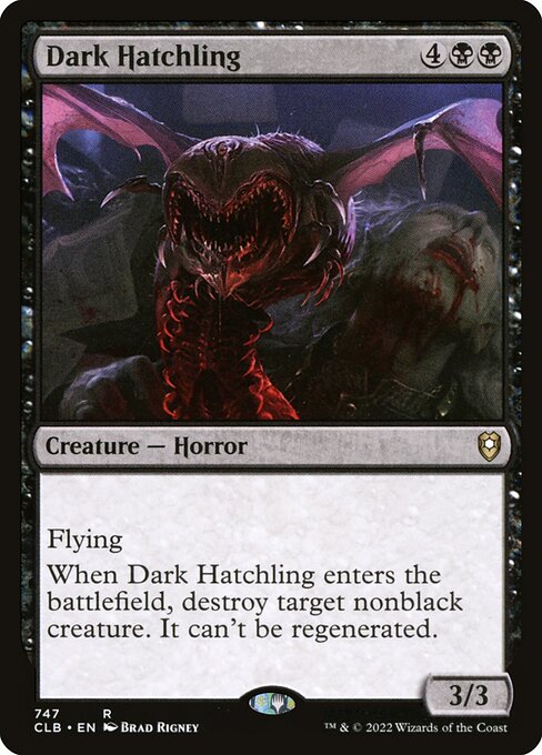 MTG Dark Hatchling CLB 747 Commander Deck Nonfoil