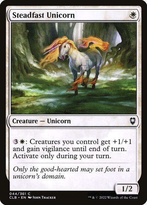 MTG Steadfast Unicorn CLB 044 Regular Nonfoil