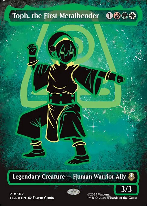 MTG Toph, the First Metalbender TLA 362 Borderless Neon Ink Green Foil