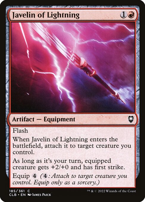 MTG Javelin of Lightning CLB 185 Regular Nonfoil