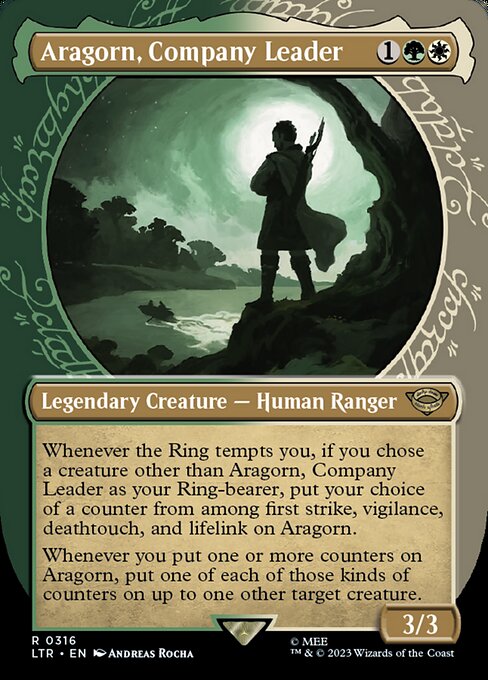 MTG Aragorn, Company Leader LTR 316 Showcase Ring Foil
