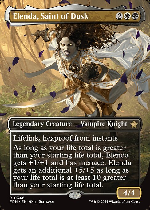 MTG Elenda, Saint of Dusk FDN 346 Borderless Nonfoil