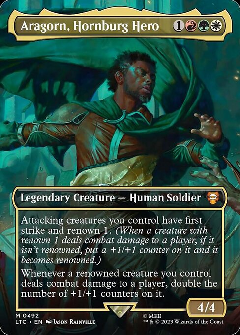 MTG Aragorn, Hornburg Hero LTC 492 Showcase Ring Nonfoil