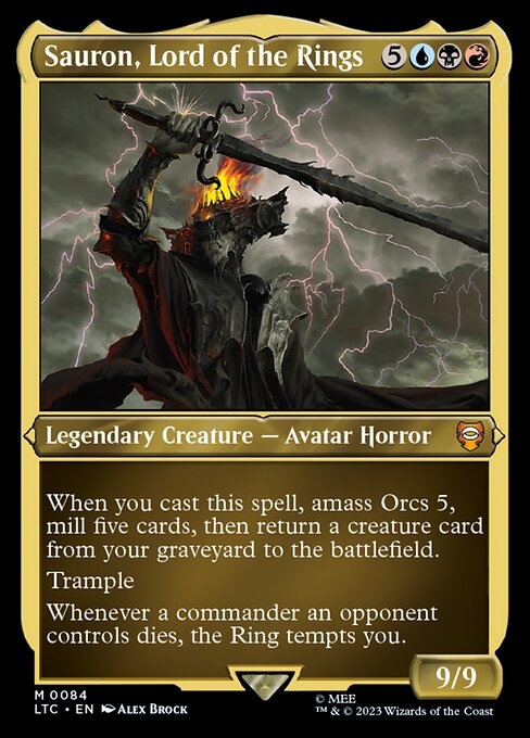 MTG Sauron, Lord of the Rings LTC 084 Regular Etched