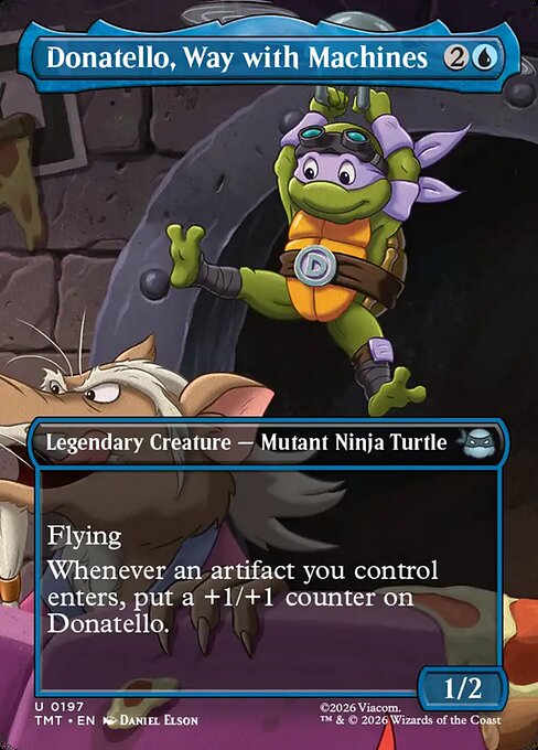 MTG Donatello, Way with Machines TMT 197 Borderless Scene Foil