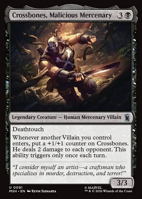 MTG Crossbones, Malicious Mercenary MSH 091 Regular Foil