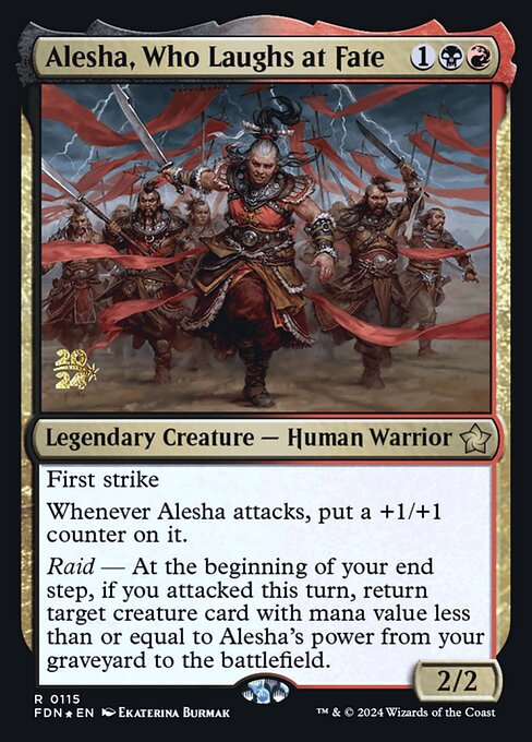 MTG Alesha, Who Laughs at Fate PFDN 115s Prerelease Foil