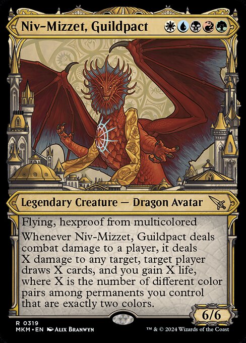 MTG Niv-Mizzet, Guildpact MKM 319 Showcase Ravnica City Foil