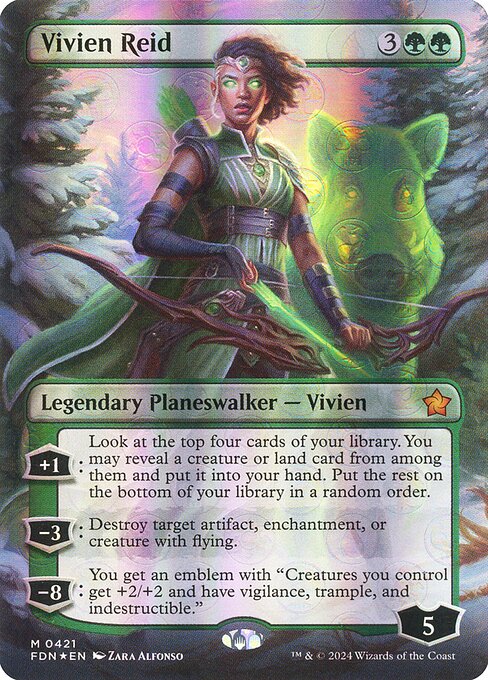 MTG Vivien Reid FDN 421 Borderless Mana Foil