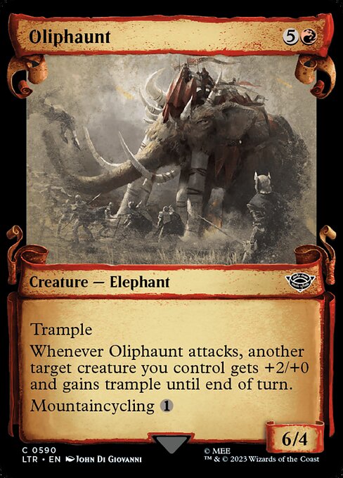 MTG Oliphaunt LTR 590 Showcase Scrolls of Middle-earth Silver Foil