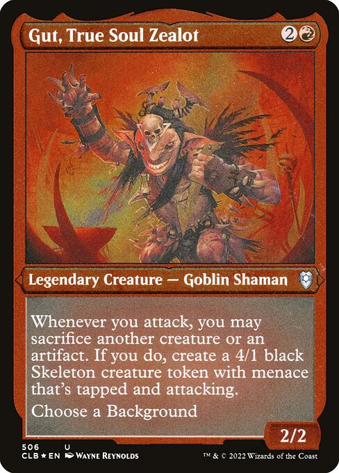 MTG Gut, True Soul Zealot CLB 506 Foil Etched Frame Etched