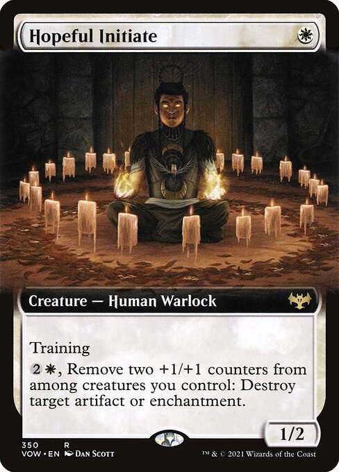 MTG Hopeful Initiate VOW 350 Extended Art Foil front