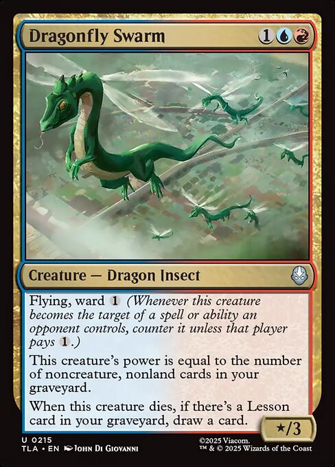 MTG Dragonfly Swarm TLA 215 Regular Foil
