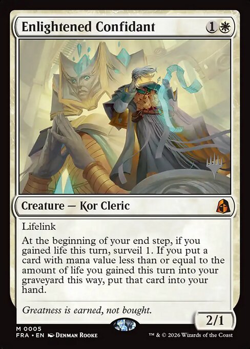 MTG Enlightened Confidant PFRA 005P Promo Pack Foil front