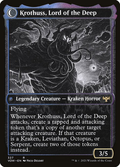 MTG Runo Stromkirk // Krothuss, Lord of the Deep VOW 327 Showcase Eternal Night Foil reverse