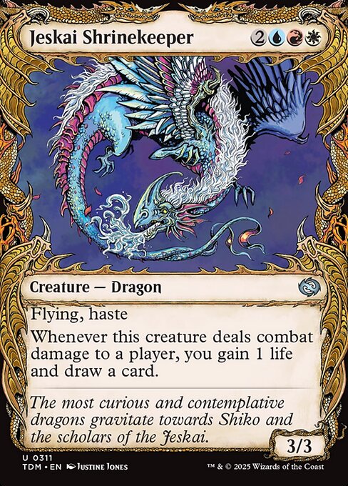 MTG Jeskai Shrinekeeper TDM 311 Showcase Draconic Frame Foil