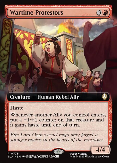 MTG Wartime Protestors TLA 375 Extended Art Nonfoil