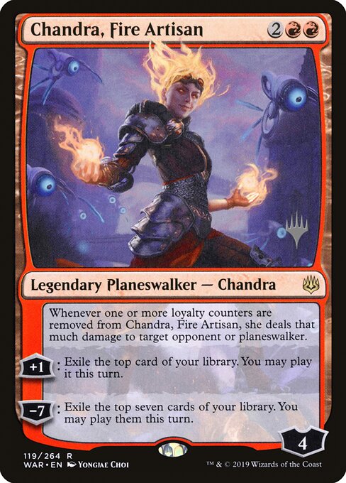 MTG Chandra, Fire Artisan PWAR 119P Promo Pack Foil front