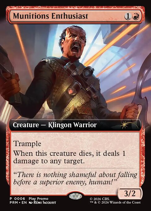 MTG Munitions Enthusiast PW26 018 Extended Art WPN Play Promo Foil