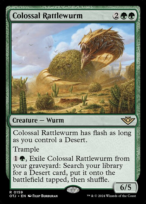 MTG Colossal Rattlewurm OTJ 159 Regular Foil