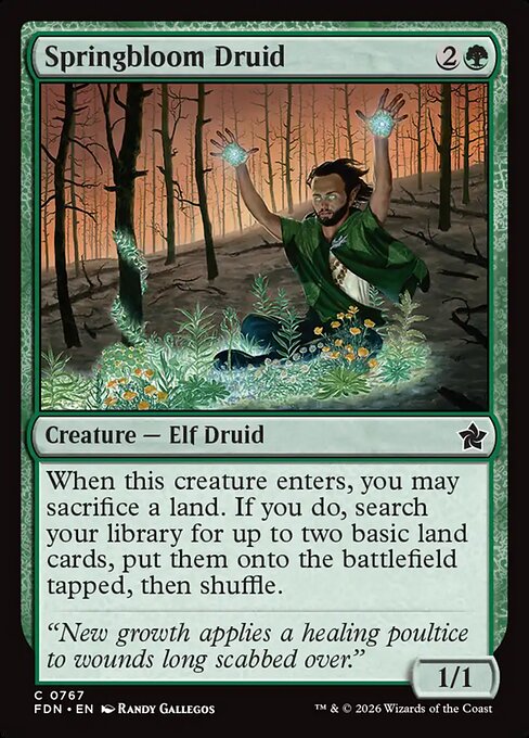 MTG Springbloom Druid FDN 767 Welcome Deck Nonfoil