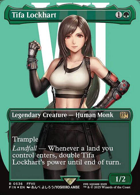 MTG Tifa Lockhart FIN 536 Borderless Character Surge Foil
