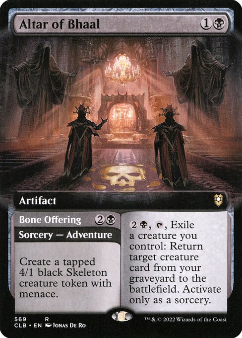 MTG Altar of Bhaal // Bone Offering CLB 569 Extended Art Foil