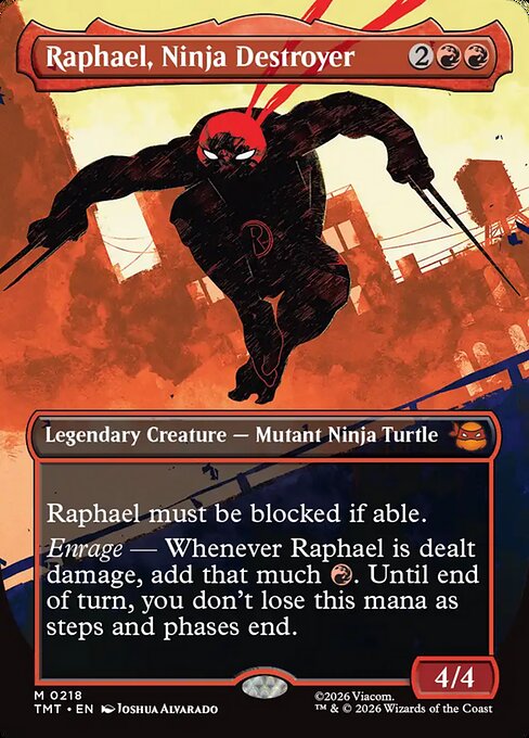 MTG Raphael, Ninja Destroyer TMT 218 Borderless Silhouette Nonfoil