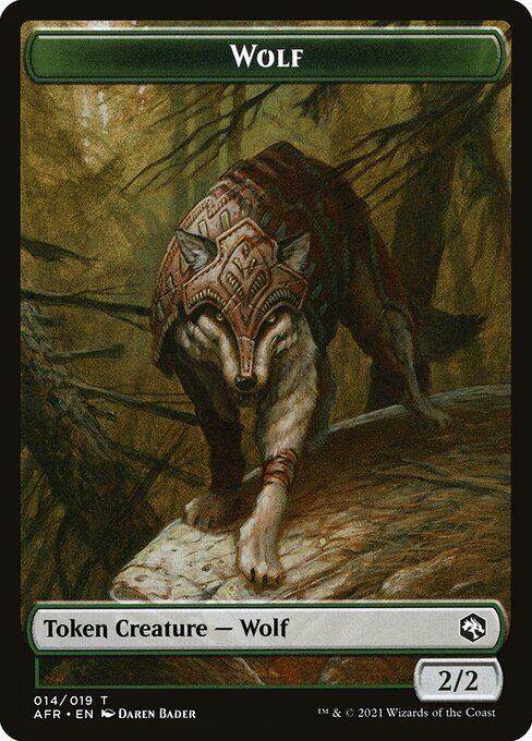 MTG Wolf Token AFR 014 Token Nonfoil