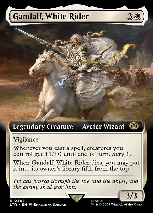 MTG Gandalf, White Rider LTR 389 Extended Art Nonfoil