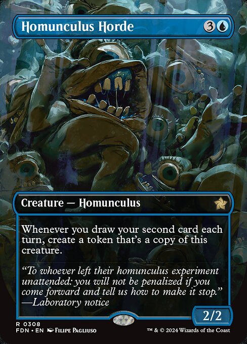 MTG Homunculus Horde FDN 308 Borderless Foil
