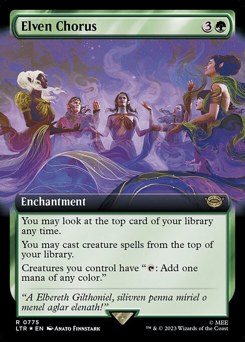 MTG Elven Chorus LTR 775 Extended Art Surge Foil